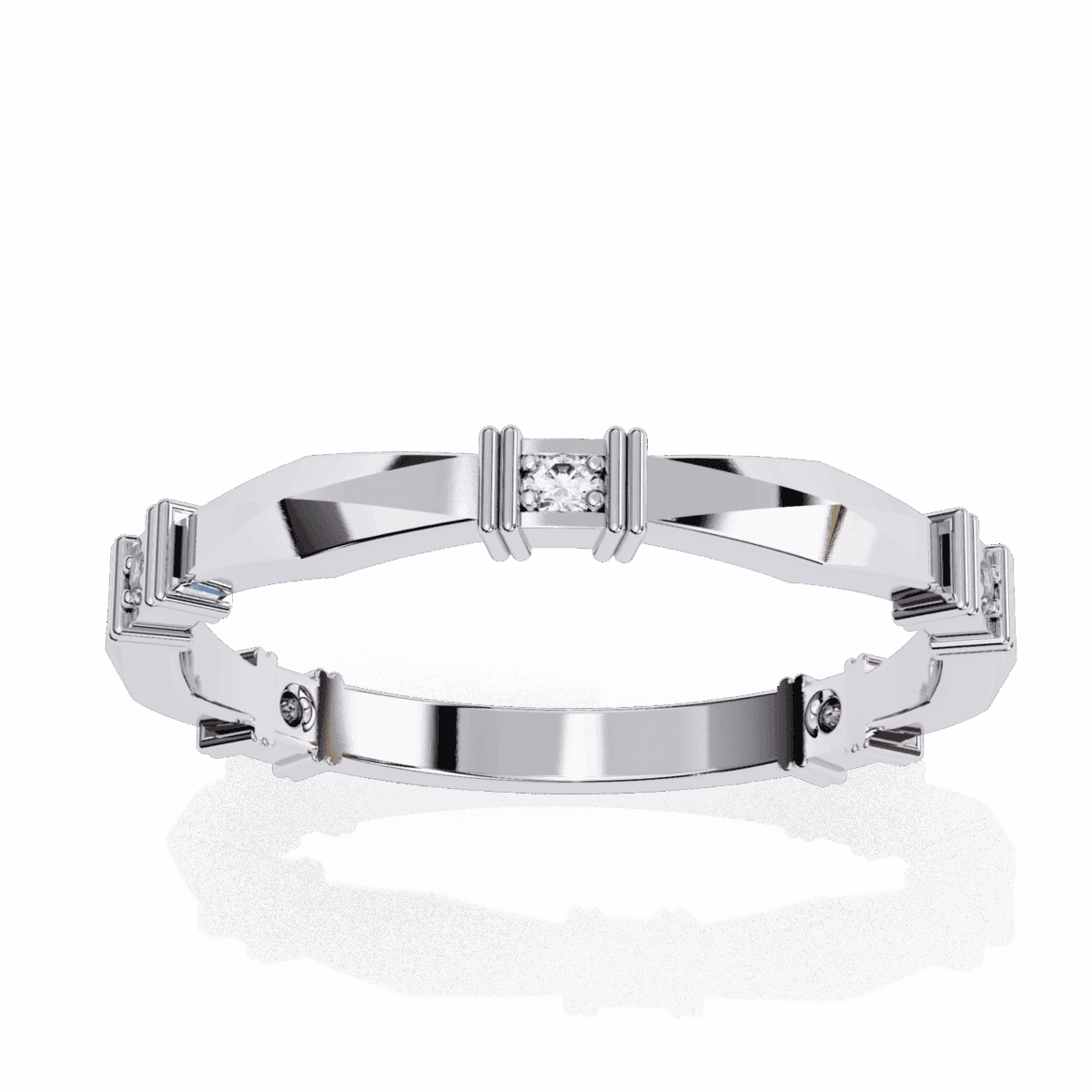 0.1 Carat Round Cut Minimal Diamond Band for Her  Image 3