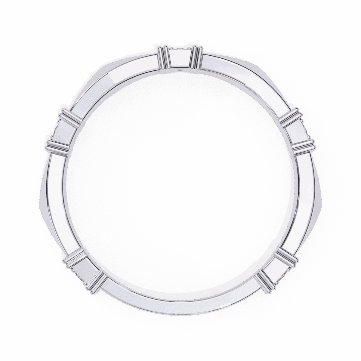 0.1 Carat Round Cut Minimal Diamond Band for Her  Image 5