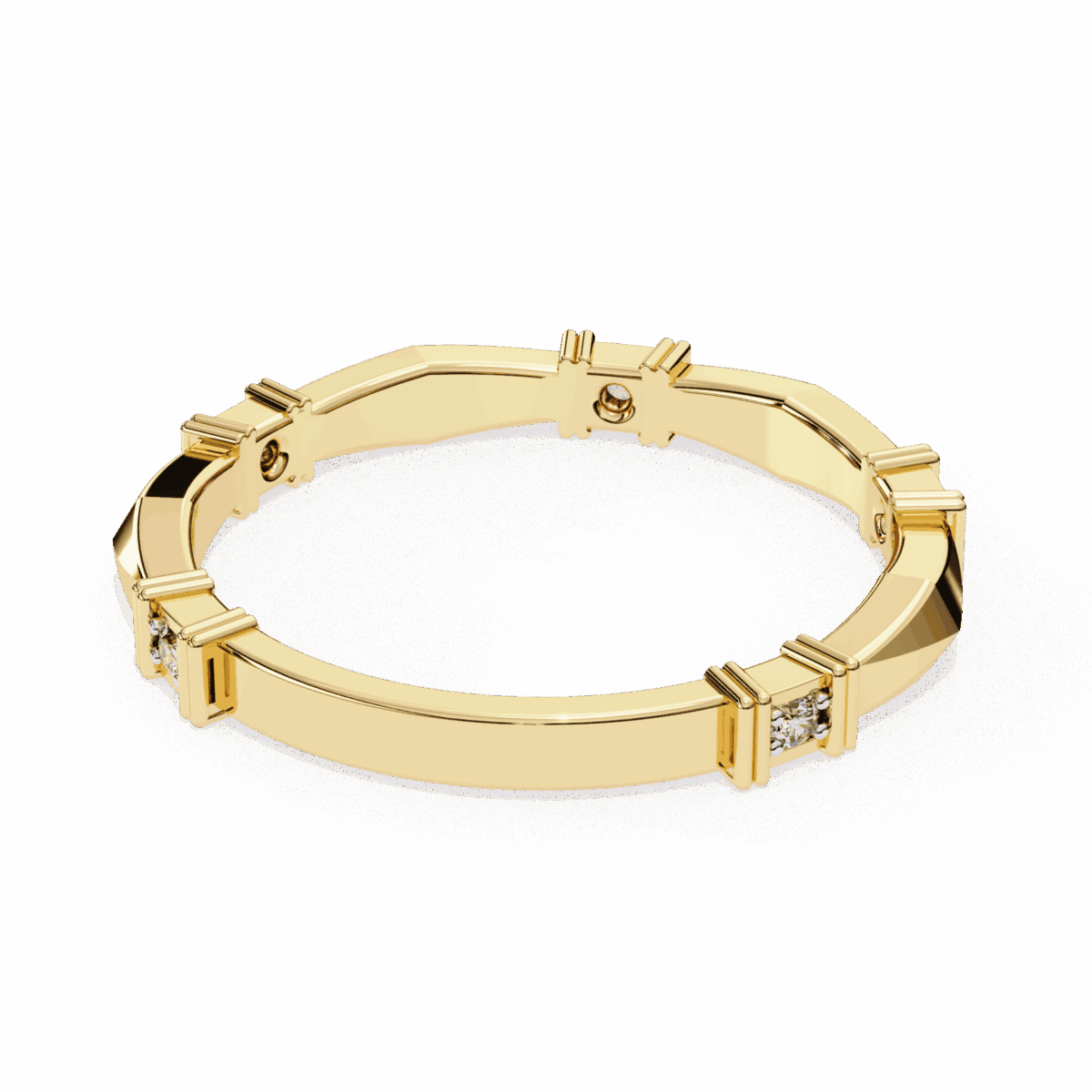 0.1 Carat Round Cut Minimal Diamond Band for Her  Image 7