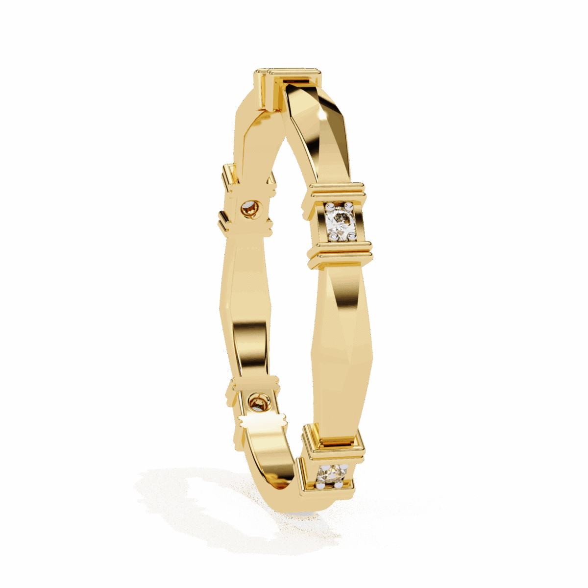 0.1 Carat Round Cut Minimal Diamond Band for Her  Image 9