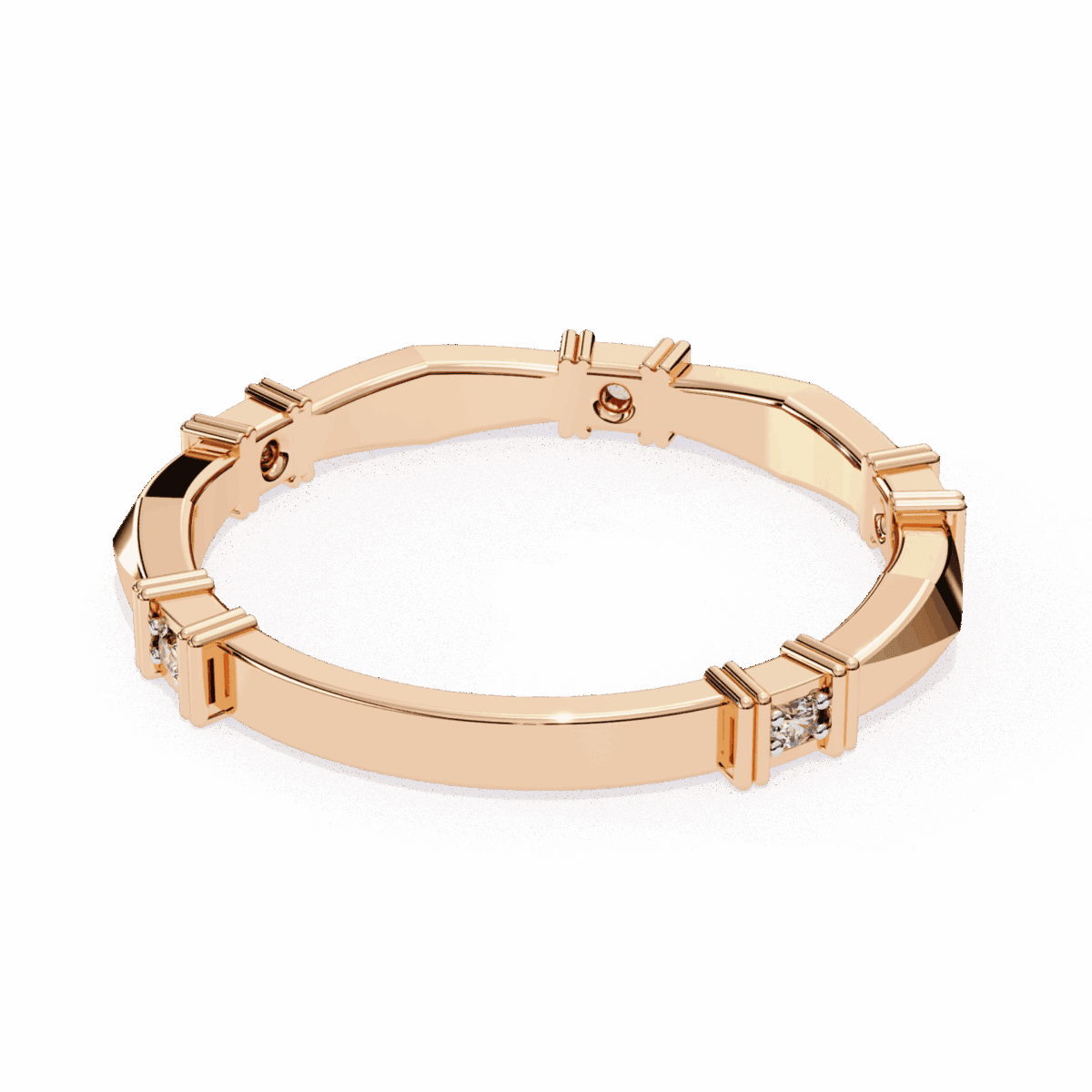 0.1 Carat Round Cut Minimal Diamond Band for Her  Image 12