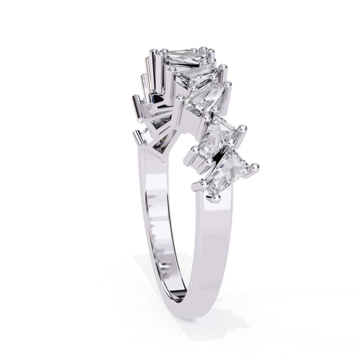 0.5 Carat Baguette Cut Twilight Diamond Band  Image 3