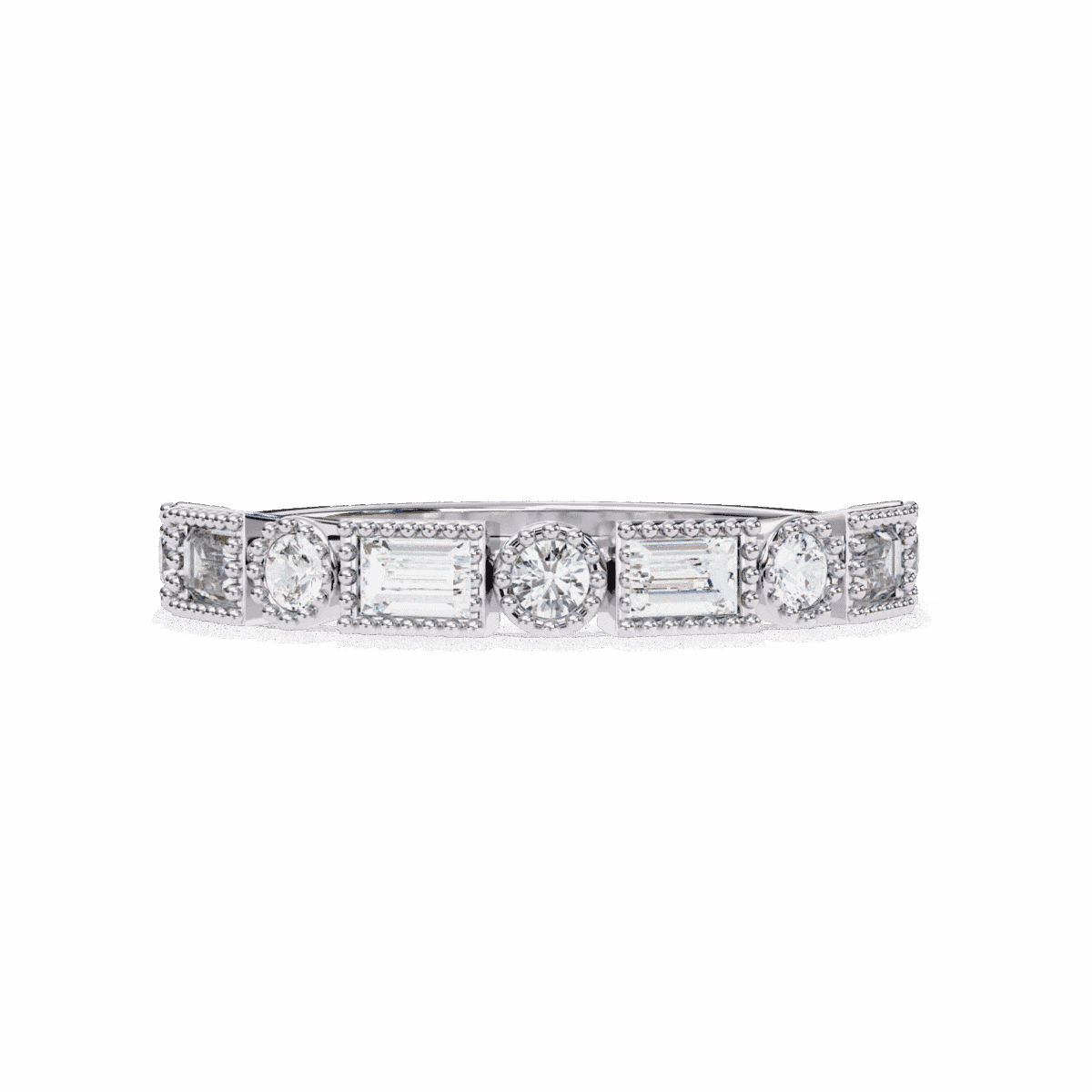 0.35 Carat Baguette and Round Cut Eternity Diamond Band  Image 1