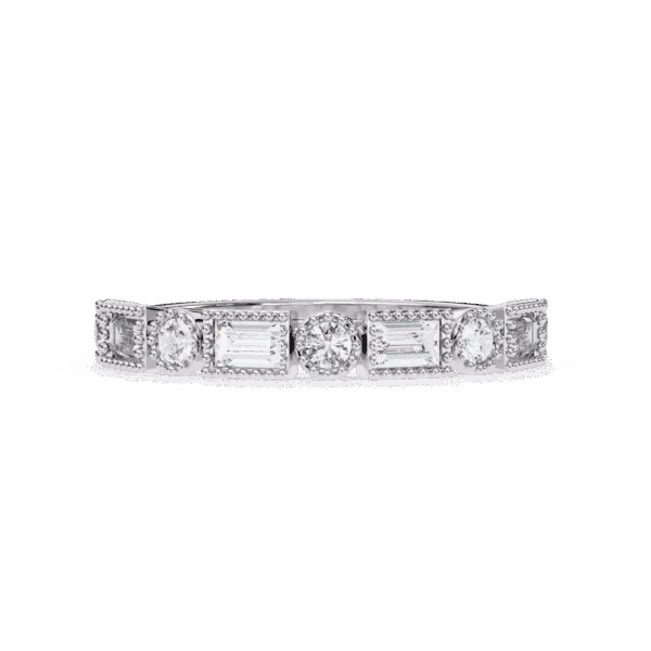 0.35 Carat Baguette and Round Cut Eternity Diamond Band