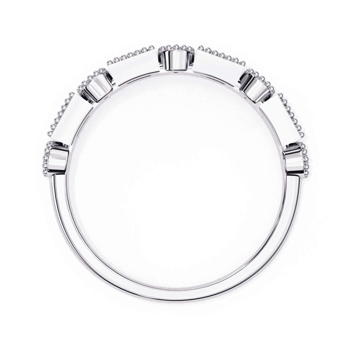 0.35 Carat Baguette and Round Cut Eternity Diamond Band  Image 5