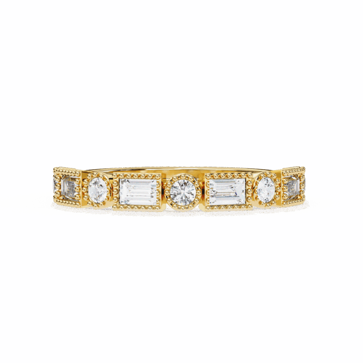0.35 Carat Baguette and Round Cut Eternity Diamond Band  Image 7