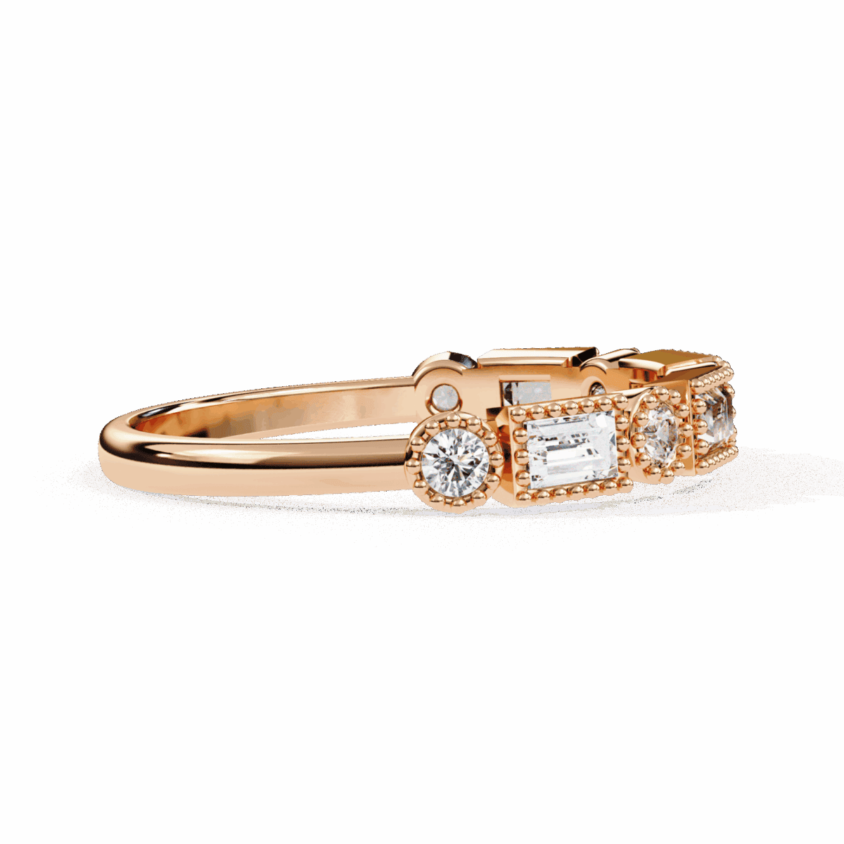 0.35 Carat Baguette and Round Cut Eternity Diamond Band  Image 13