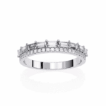 0.75 Carat Baguette and Round Cut Eternity Diamond Ring - Image 2