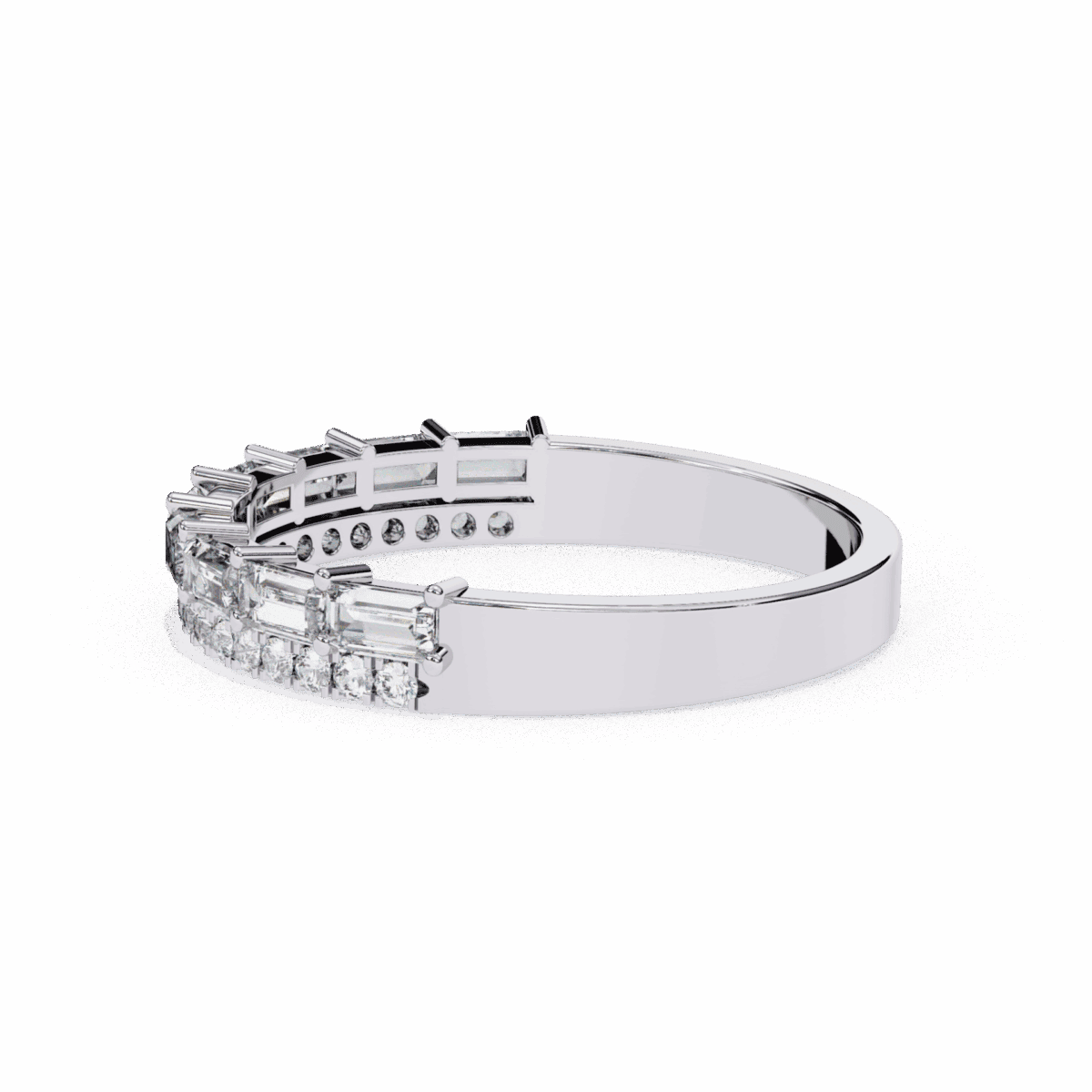0.75 Carat Baguette and Round Cut Eternity Diamond Ring  Image 4