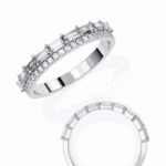 0.75 Carat Baguette and Round Cut Eternity Diamond Ring - Image 8