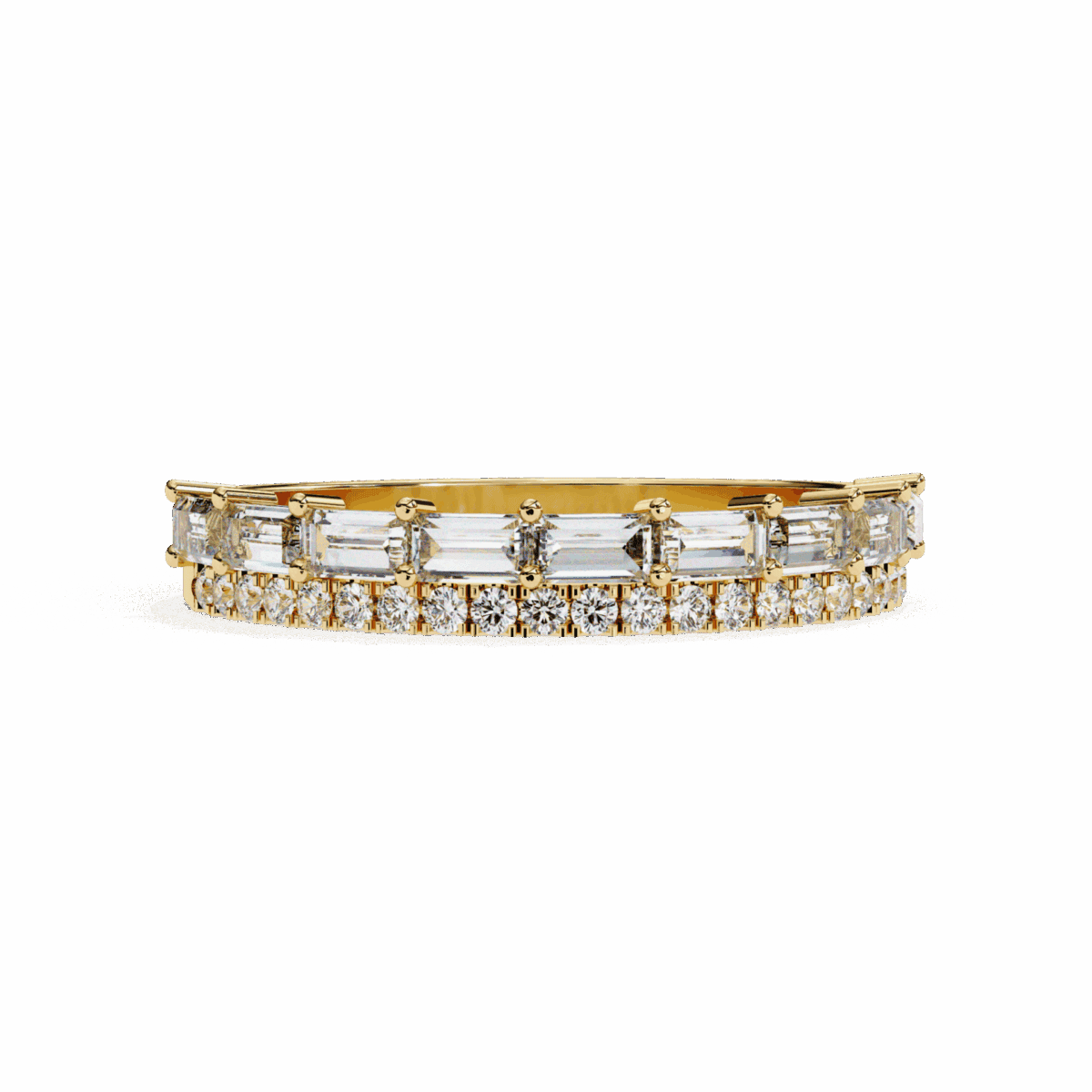 0.75 Carat Baguette and Round Cut Eternity Diamond Ring  Image 9