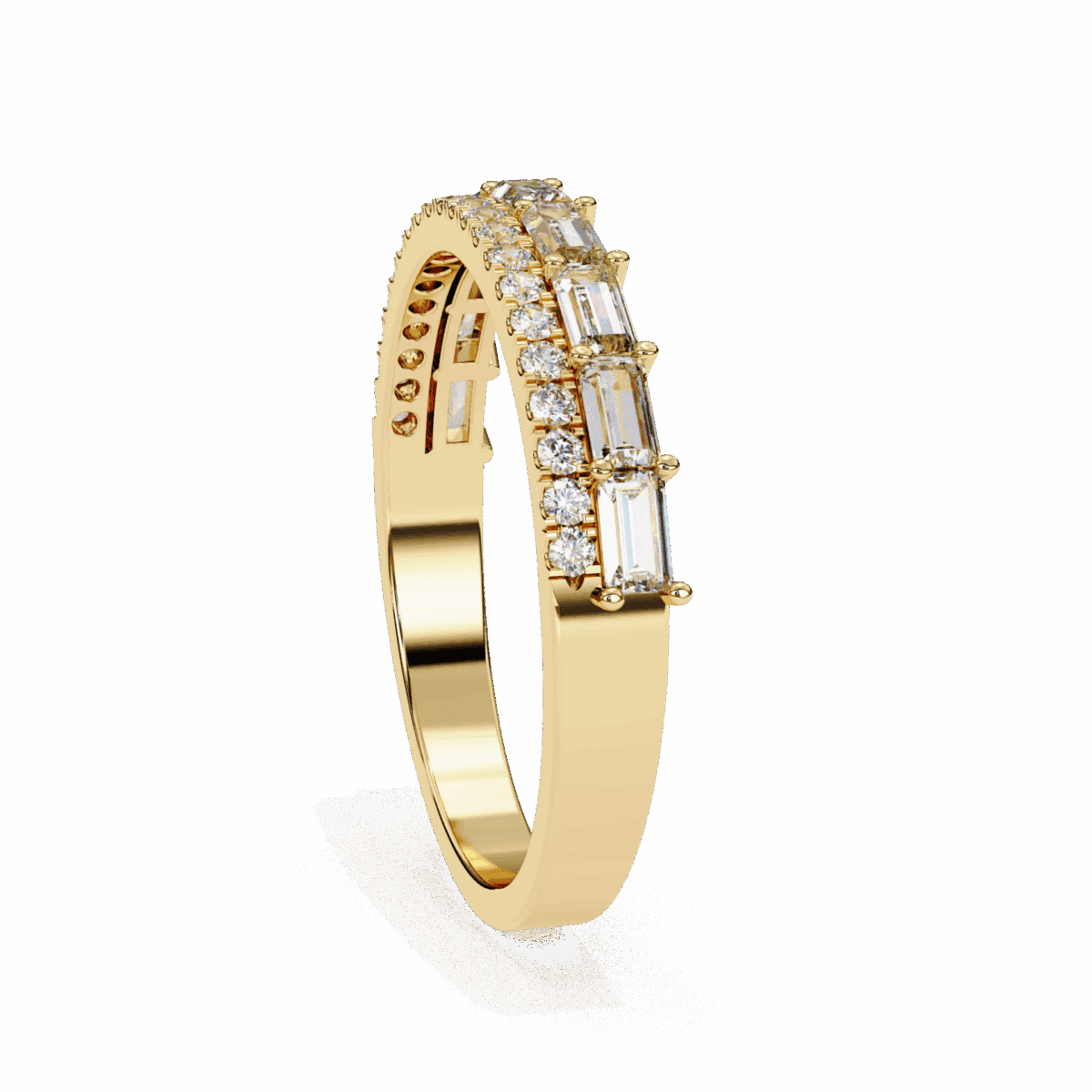 0.75 Carat Baguette and Round Cut Eternity Diamond Ring  Image 10