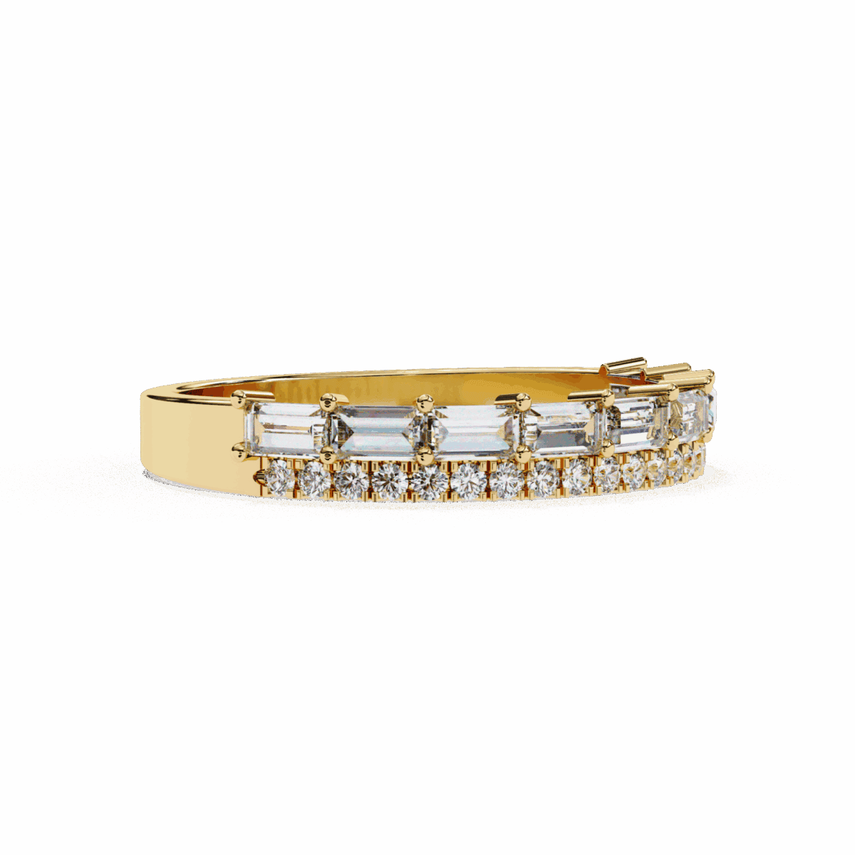 0.75 Carat Baguette and Round Cut Eternity Diamond Ring  Image 11