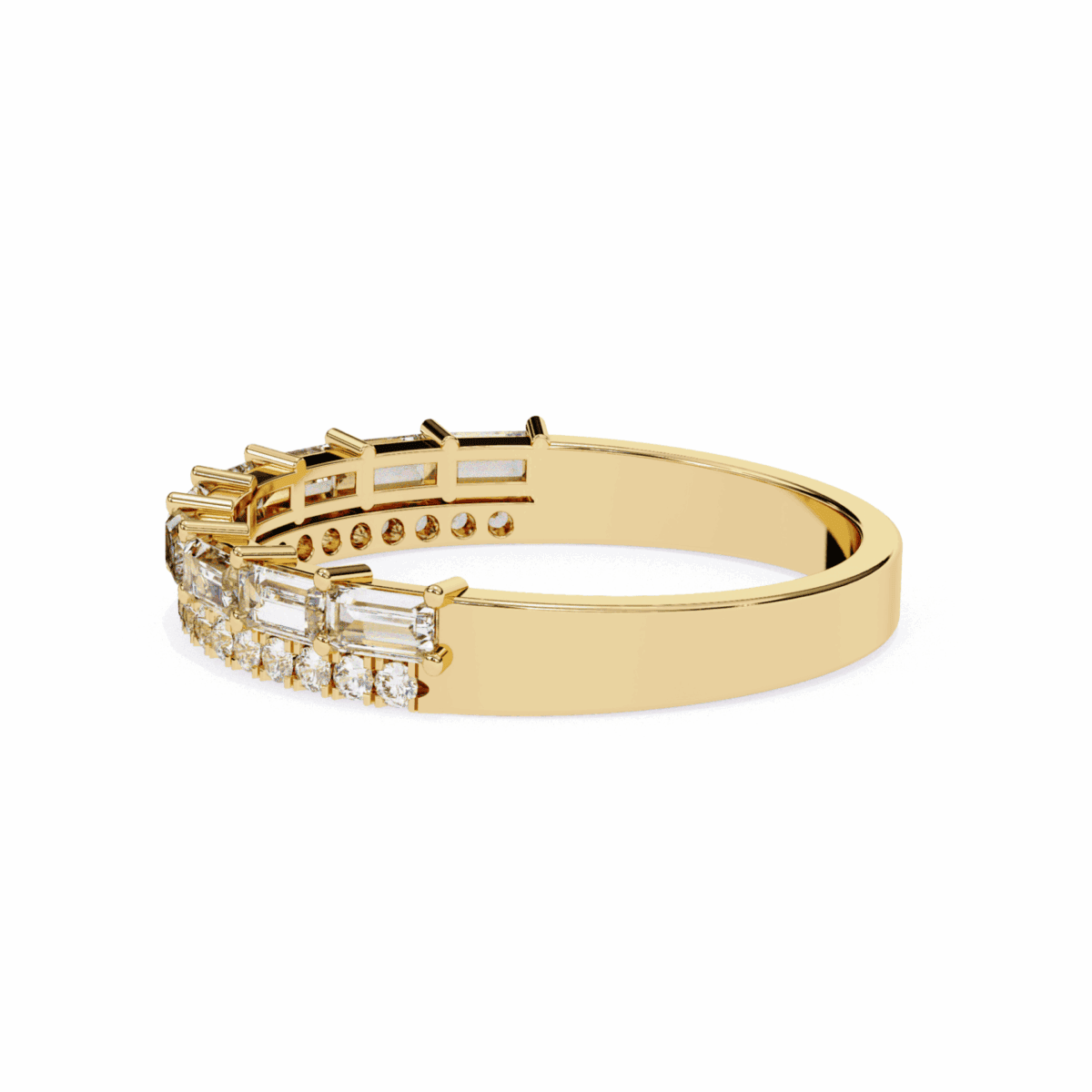 0.75 Carat Baguette and Round Cut Eternity Diamond Ring  Image 12