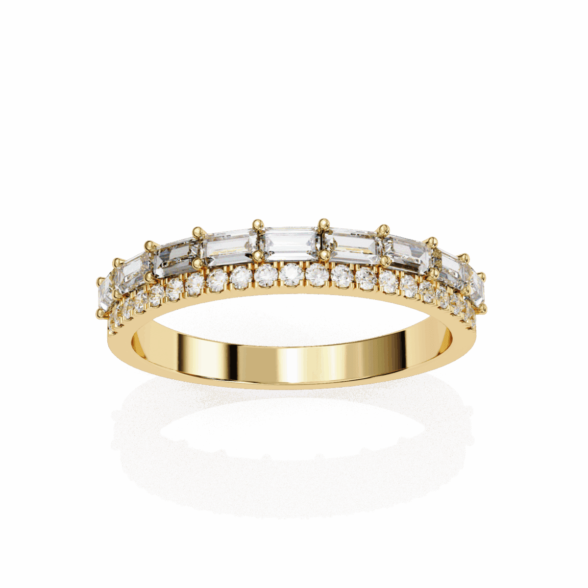 0.75 Carat Baguette and Round Cut Eternity Diamond Ring  Image 13