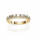 0.75 Carat Baguette and Round Cut Eternity Diamond Ring - Image 13