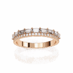 0.75 Carat Baguette and Round Cut Eternity Diamond Ring - Image 17
