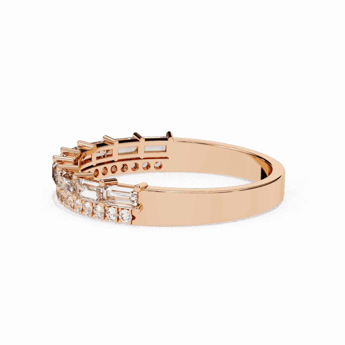 0.75 Carat Baguette and Round Cut Eternity Diamond Ring  Image 20