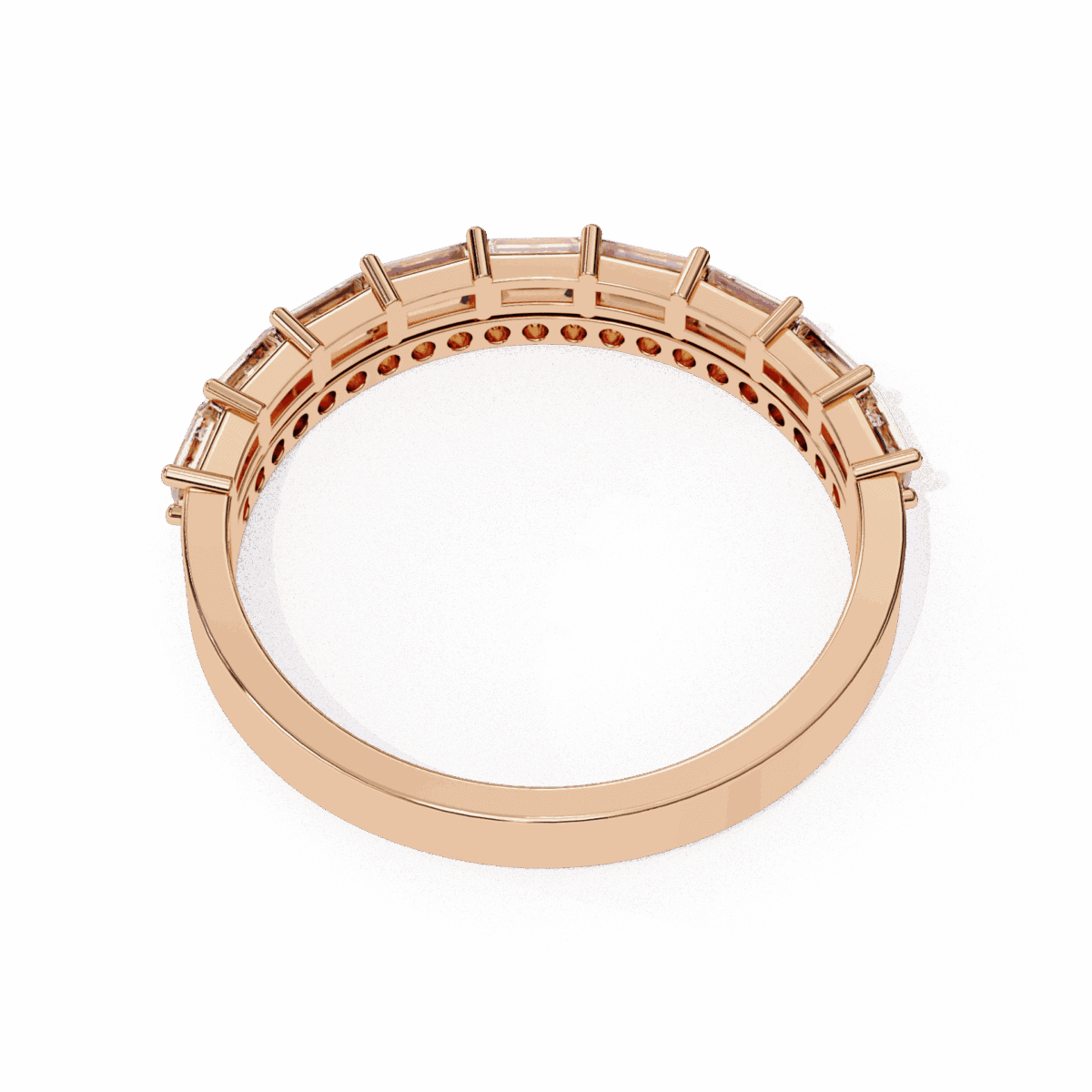 0.75 Carat Baguette and Round Cut Eternity Diamond Ring  Image 22