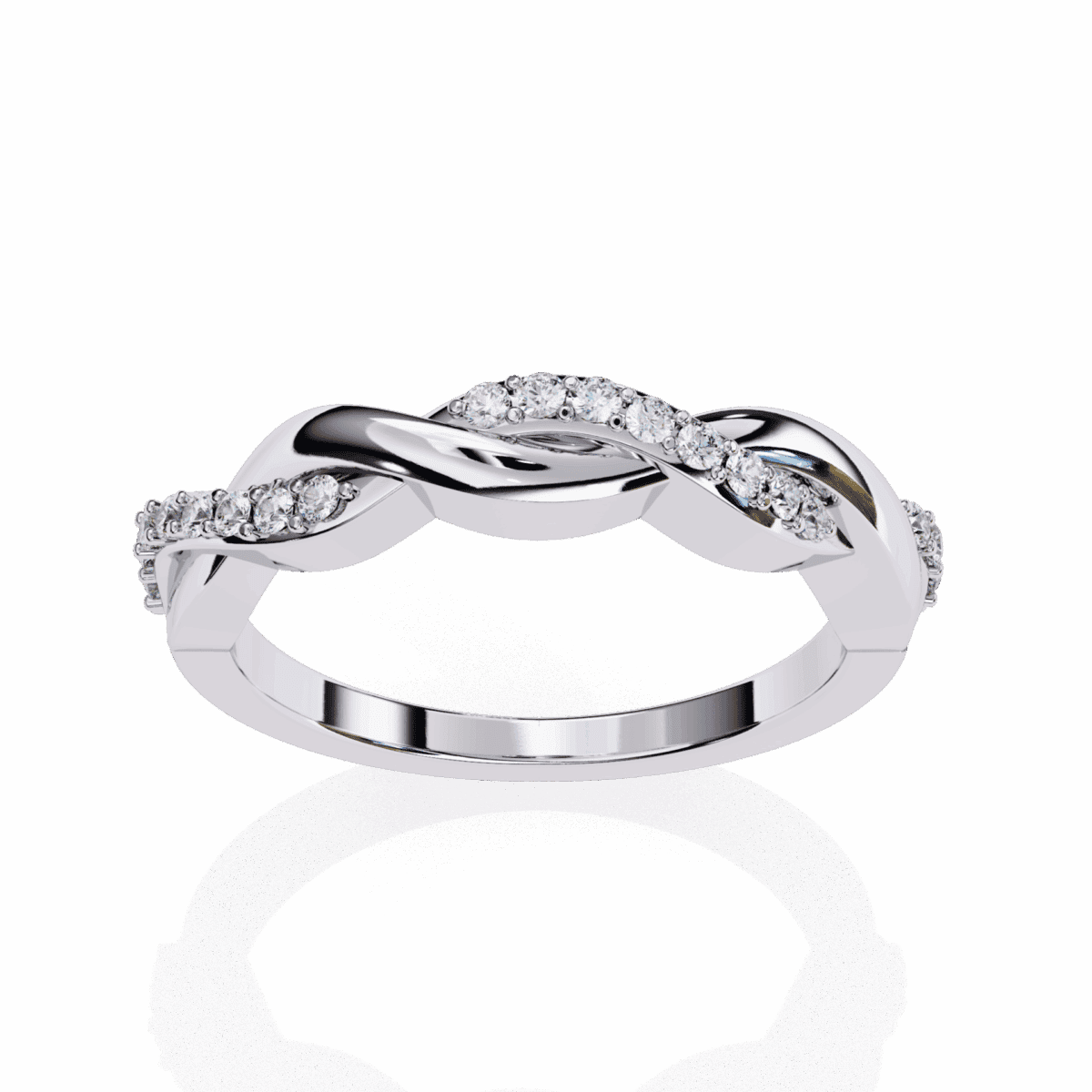 0.15 Carat Round Cut Classic Diamond Wedding Band  Image 2