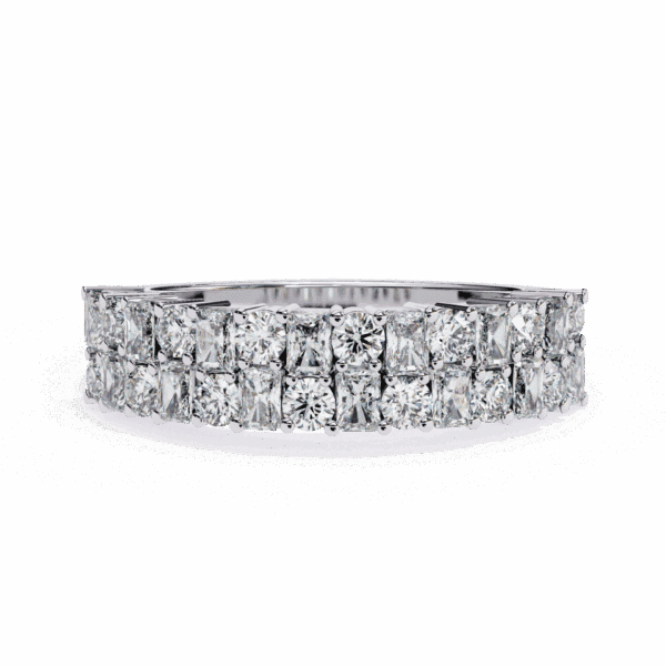 1.25 Carat Radiant and Round Cut Timeless Wedding Band