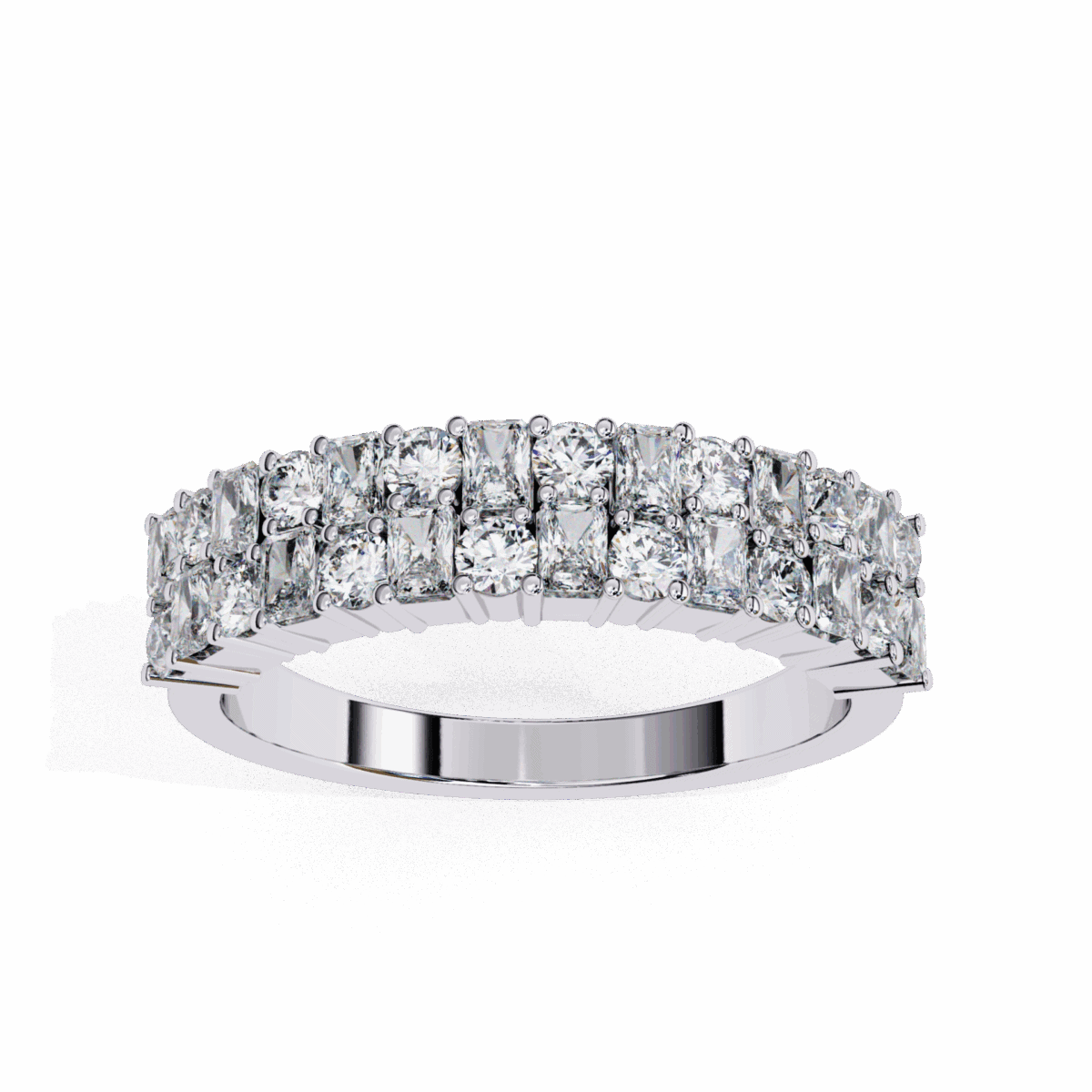 1.25 Carat Radiant and Round Cut Timeless Wedding Band  Image 2