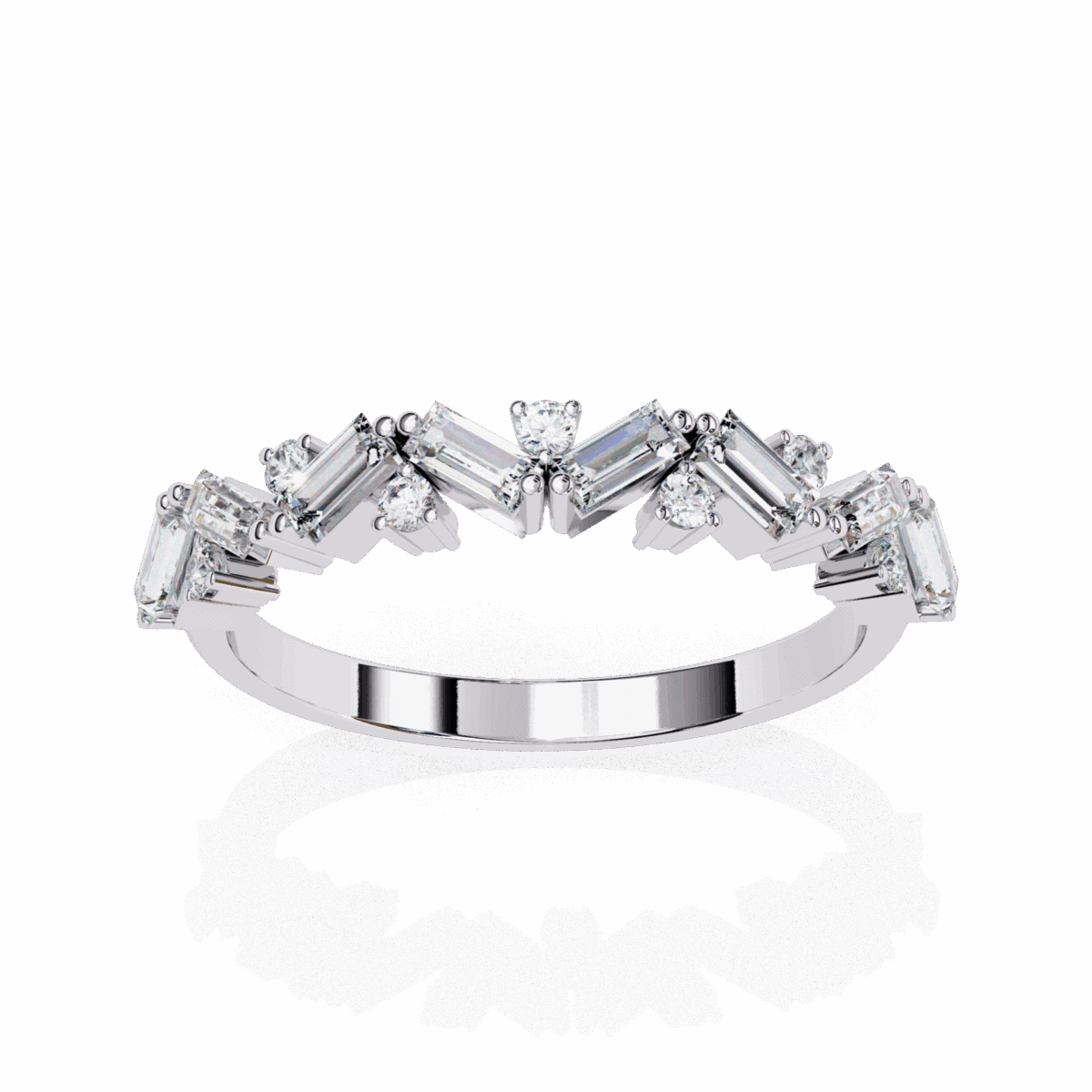 0.5 Carat Baguette and Round Cut Twilight Engagement Ring  Image 2