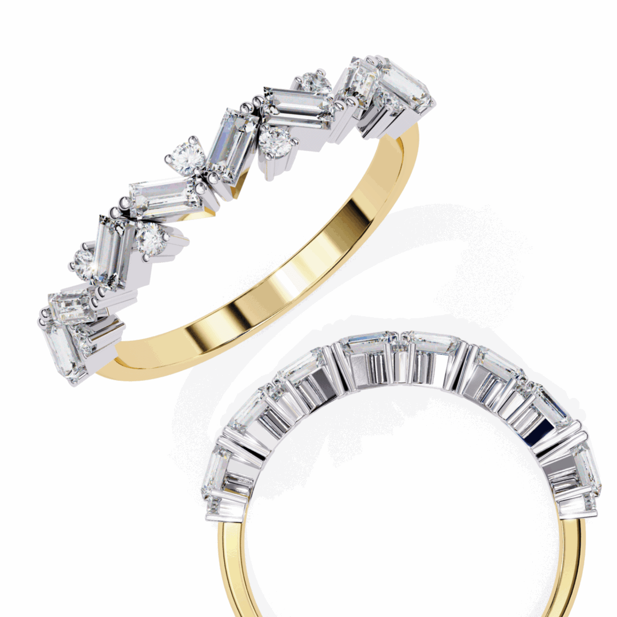 0.5 Carat Baguette and Round Cut Twilight Engagement Ring  Image 7