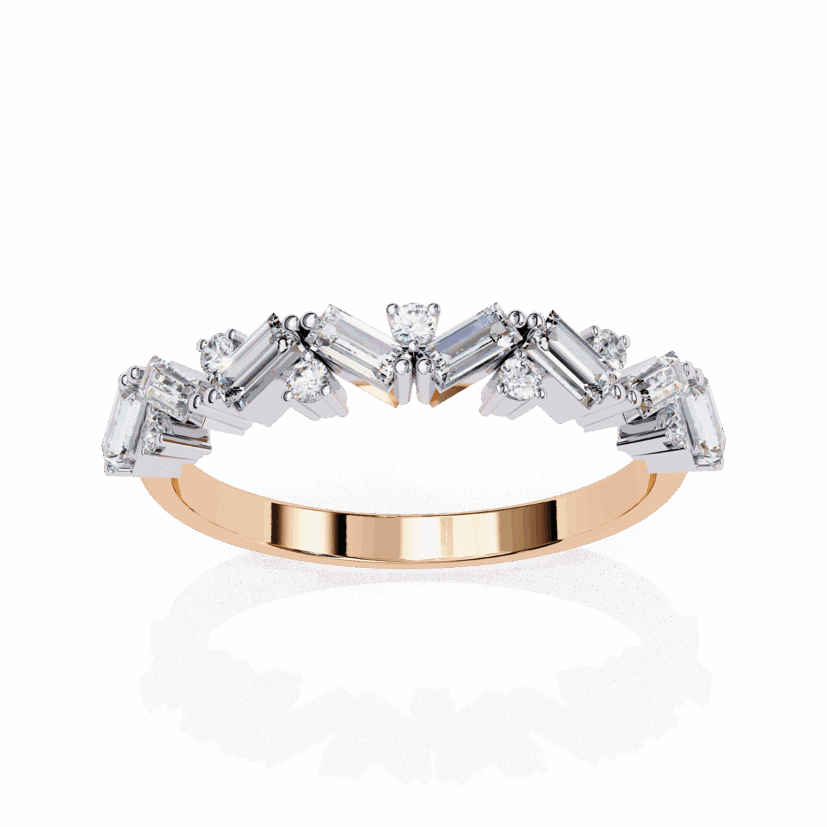 0.5 Carat Baguette and Round Cut Twilight Engagement Ring  Image 11