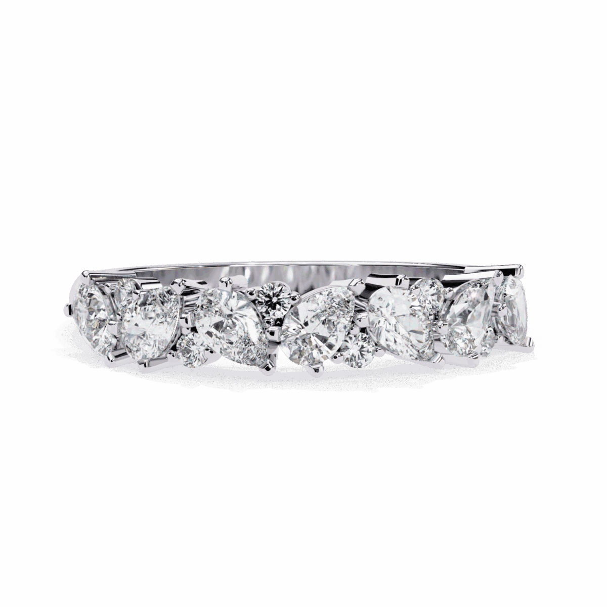 0.75 Carat Pear and Round Cut Royale Diamond Band  Image 1