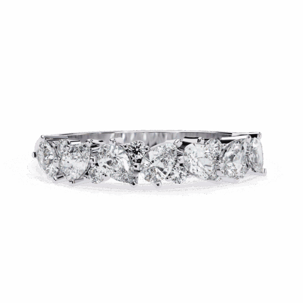 0.75 Carat Pear and Round Cut Royale Diamond Band