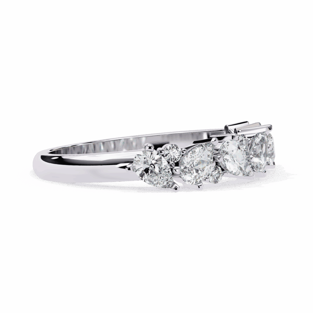 0.75 Carat Pear and Round Cut Royale Diamond Band  Image 3