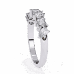 0.75 Carat Pear and Round Cut Royale Diamond Band - Image 4