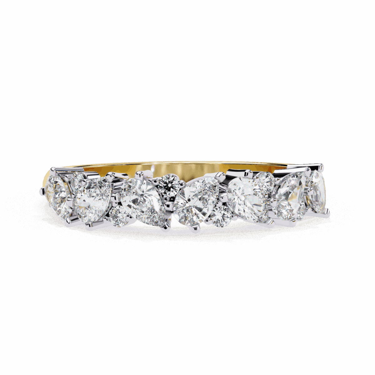 0.75 Carat Pear and Round Cut Royale Diamond Band  Image 7