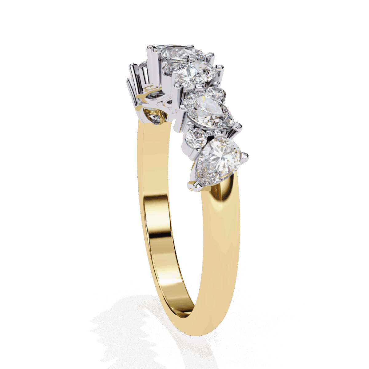 0.75 Carat Pear and Round Cut Royale Diamond Band  Image 10