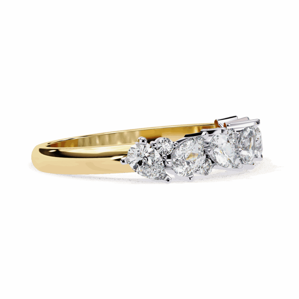 0.75 Carat Pear and Round Cut Royale Diamond Band  Image 11