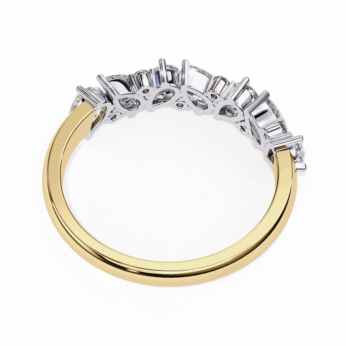 0.75 Carat Pear and Round Cut Royale Diamond Band  Image 13