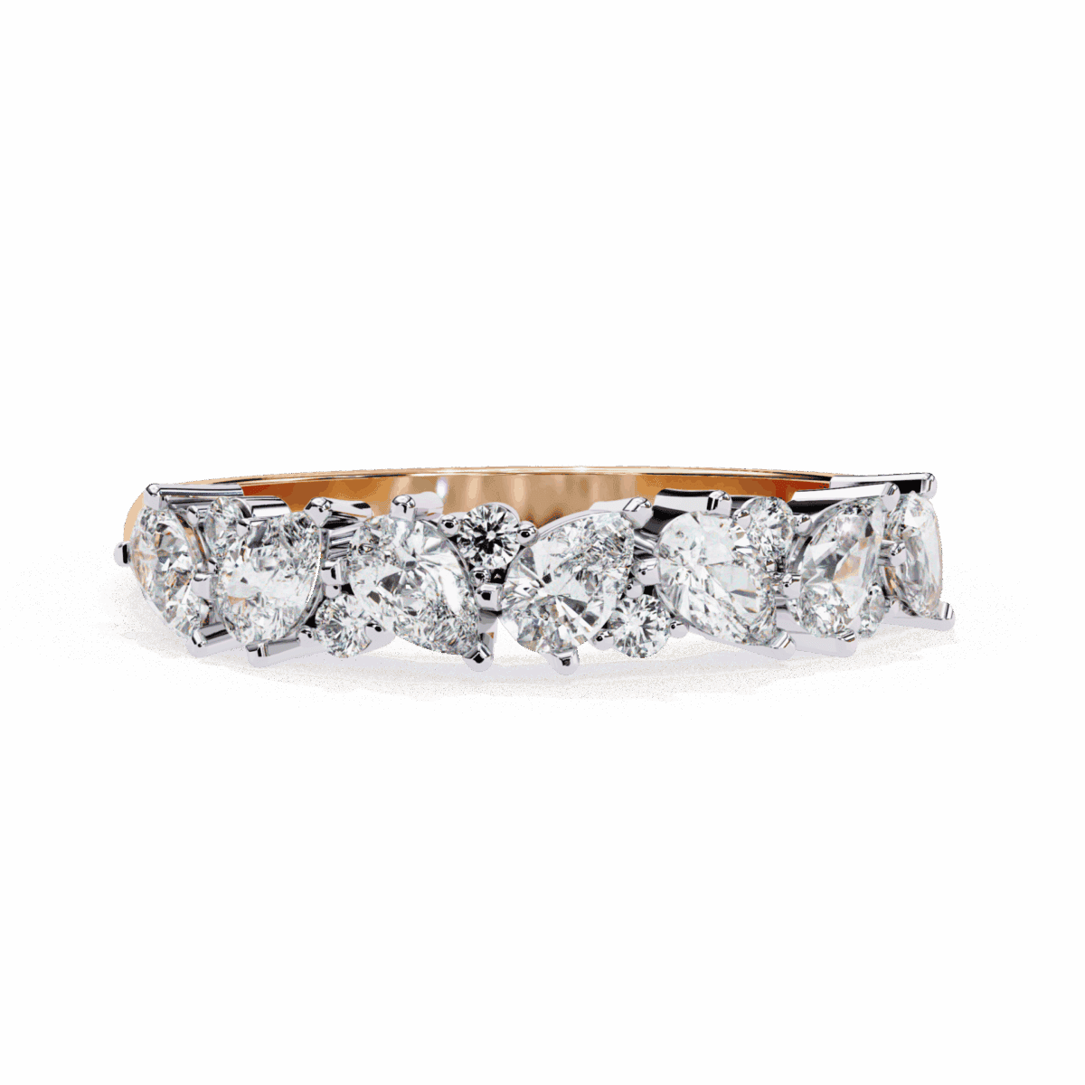 0.75 Carat Pear and Round Cut Royale Diamond Band  Image 14
