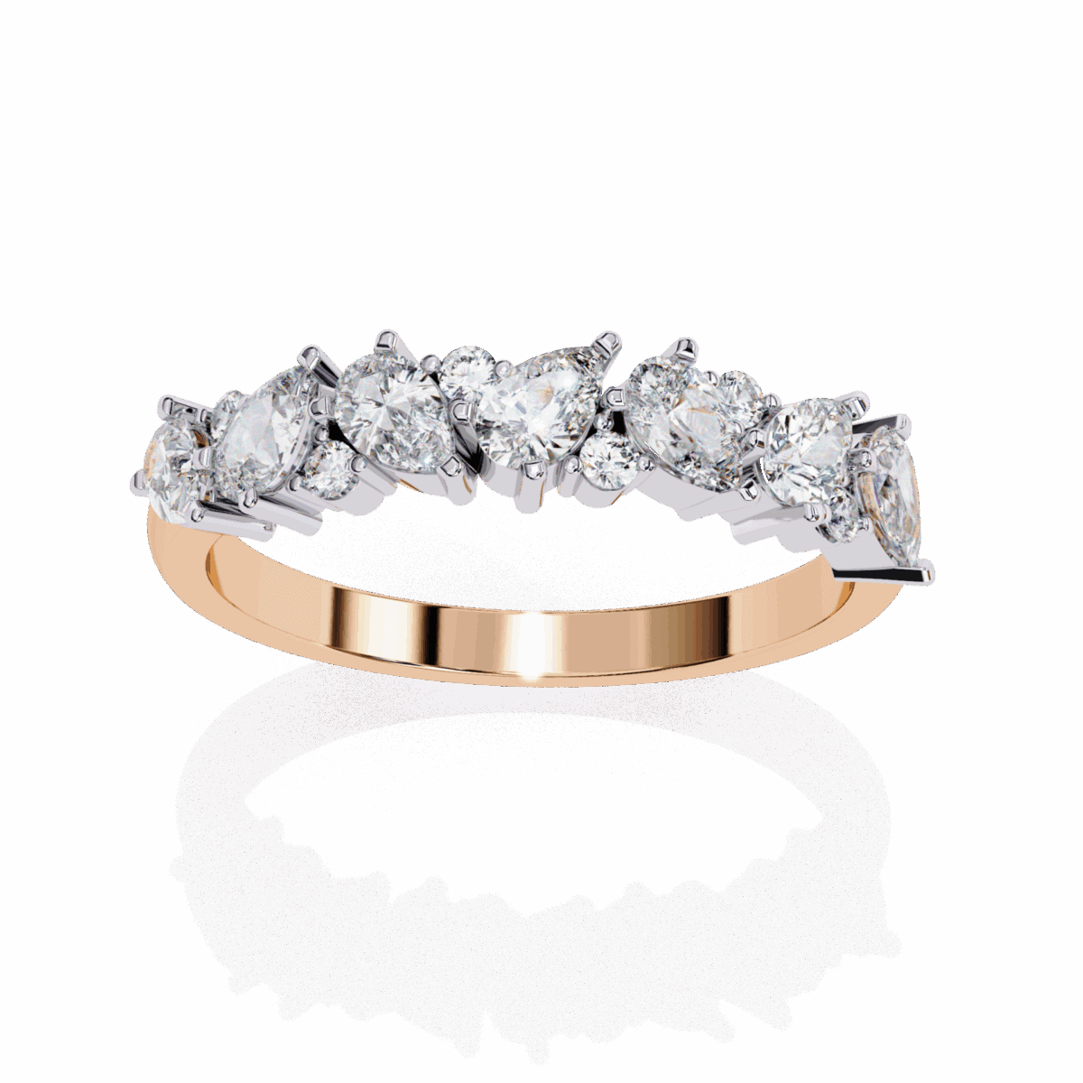 0.75 Carat Pear and Round Cut Royale Diamond Band  Image 15