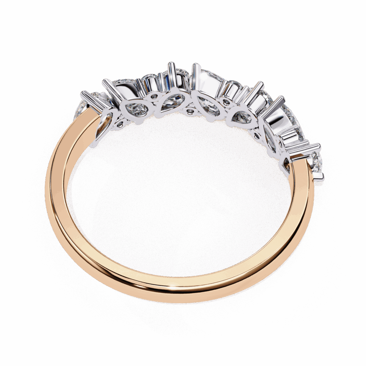 0.75 Carat Pear and Round Cut Royale Diamond Band  Image 19