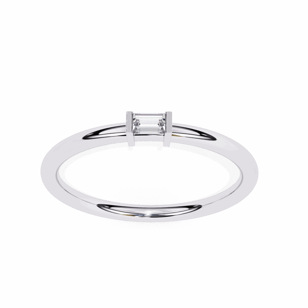 0.15 Carat Baguette Cut Classic Diamond Wedding Band  Image 2