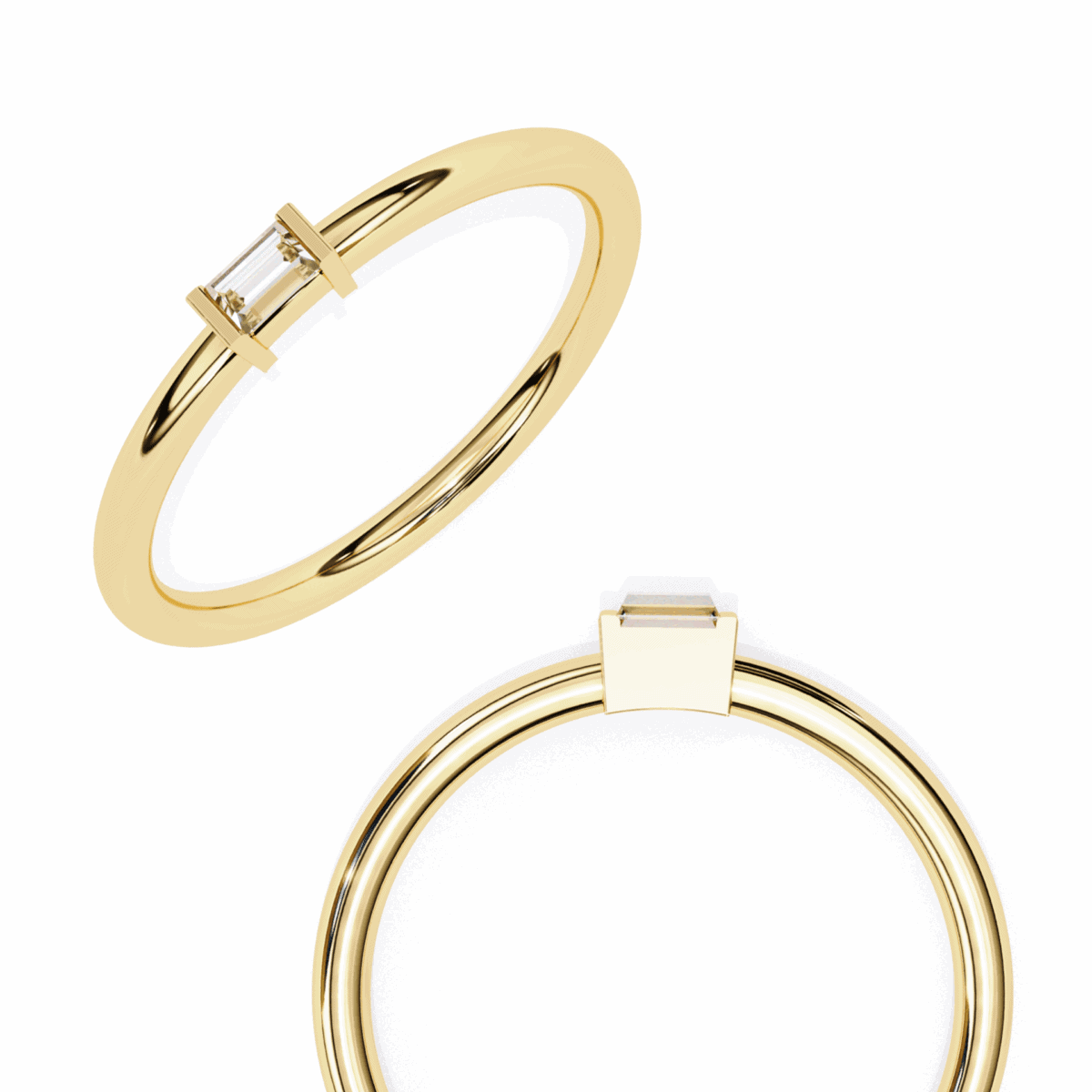 0.15 Carat Baguette Cut Classic Diamond Wedding Band  Image 7