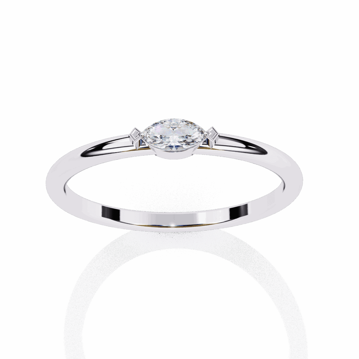 0.1 Carat Marquise Cut Classic Diamond Wedding Ring  Image 2