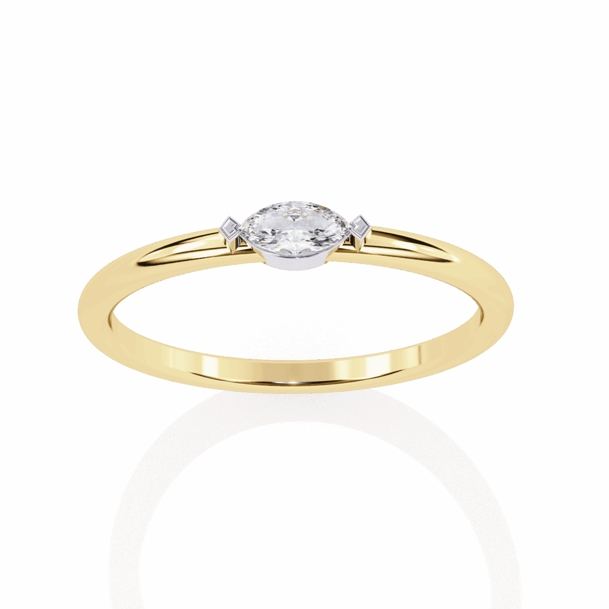 0.1 Carat Marquise Cut Classic Diamond Wedding Ring  Image 9