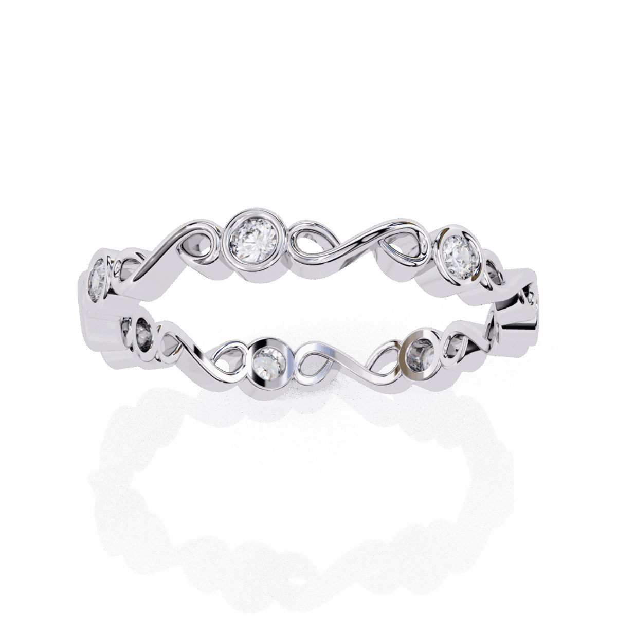 0.25 Carat Round Cut Minimal Diamond Band for Her  Image 3