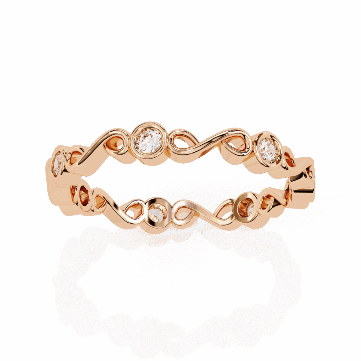 0.25 Carat Round Cut Minimal Diamond Band for Her  Image 15