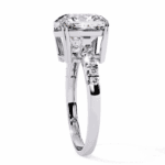 5.5 Carat Cushion Cut Solitaire in Pave Setting - Image 3