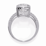 5.5 Carat Cushion Cut Solitaire in Pave Setting - Image 4