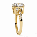 5.5 Carat Cushion Cut Solitaire in Pave Setting - Image 7