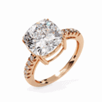 5.5 Carat Cushion Cut Solitaire in Pave Setting - Image 10